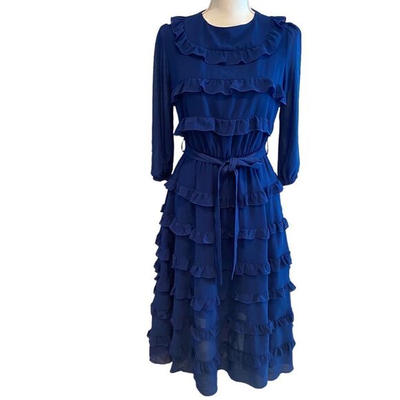 Blugirl Bluemarine Ruffled Dress Italy US Size 4 - Picture 2 of 11